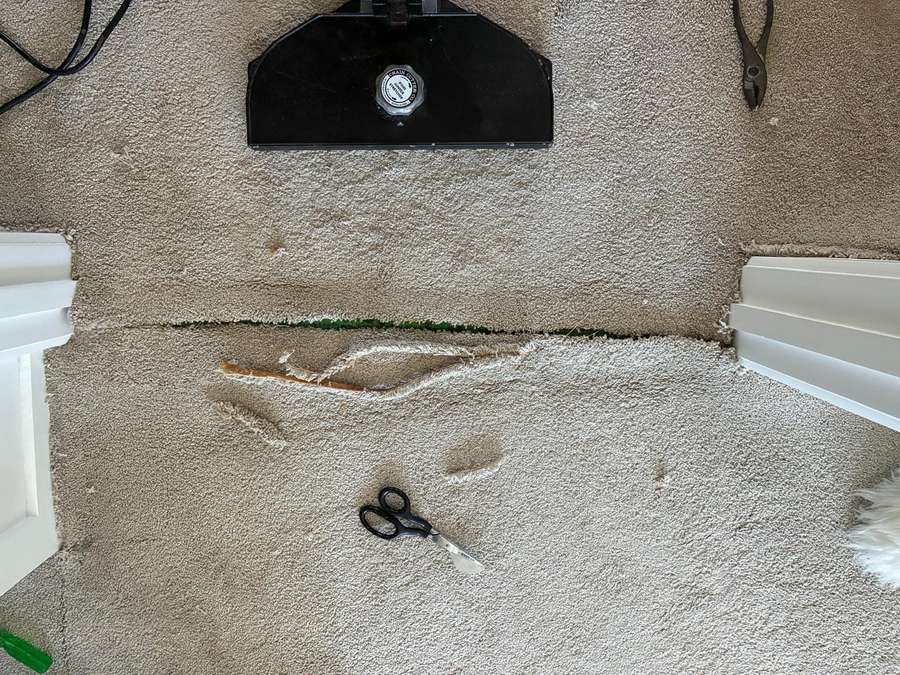 Before: Carpet Seam Repair